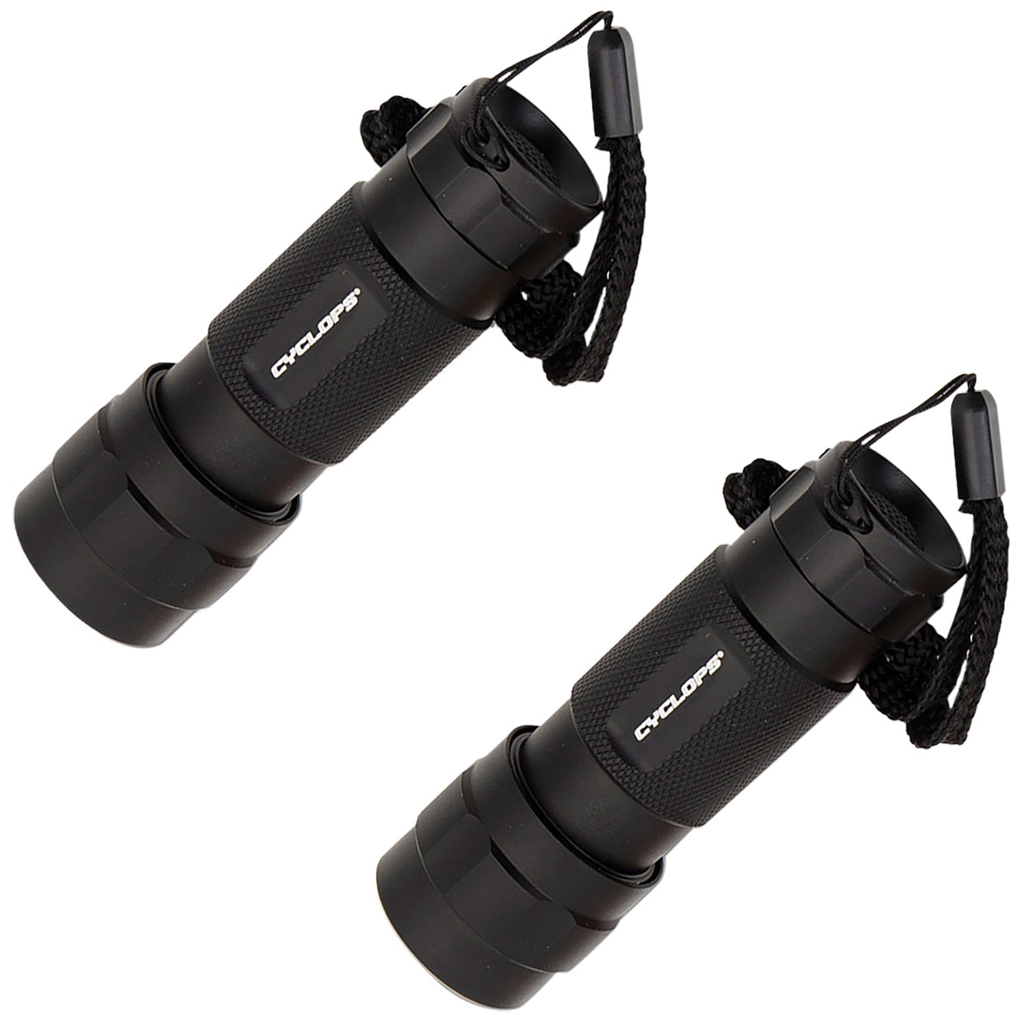 Cyclops 14 LED Flashlight Black Anodized 80 Lumens 60-Meter Range Dust/Shock/Water Resistant 2-Pack