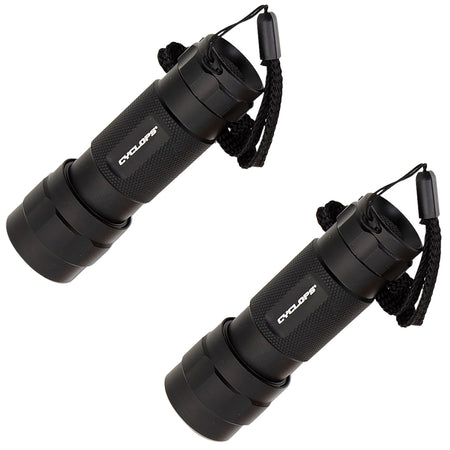 Cyclops 14 LED Flashlight Black Anodized 80 Lumens 60-Meter Range Dust/Shock/Water Resistant 2-Pack
