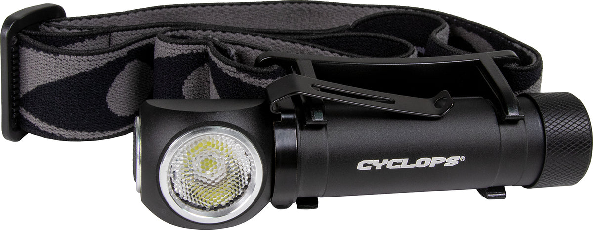 Cyclops Hades 1000 Lumen Rechargeable Headlamp Black Anodized White P9 LED 100-Meter Range