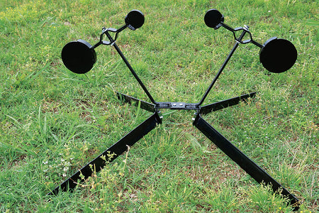 Viking Solutions VKSVST001 Dual Spinner Steel Gong Target AR500 Rimfire Pistol/Rifle Black