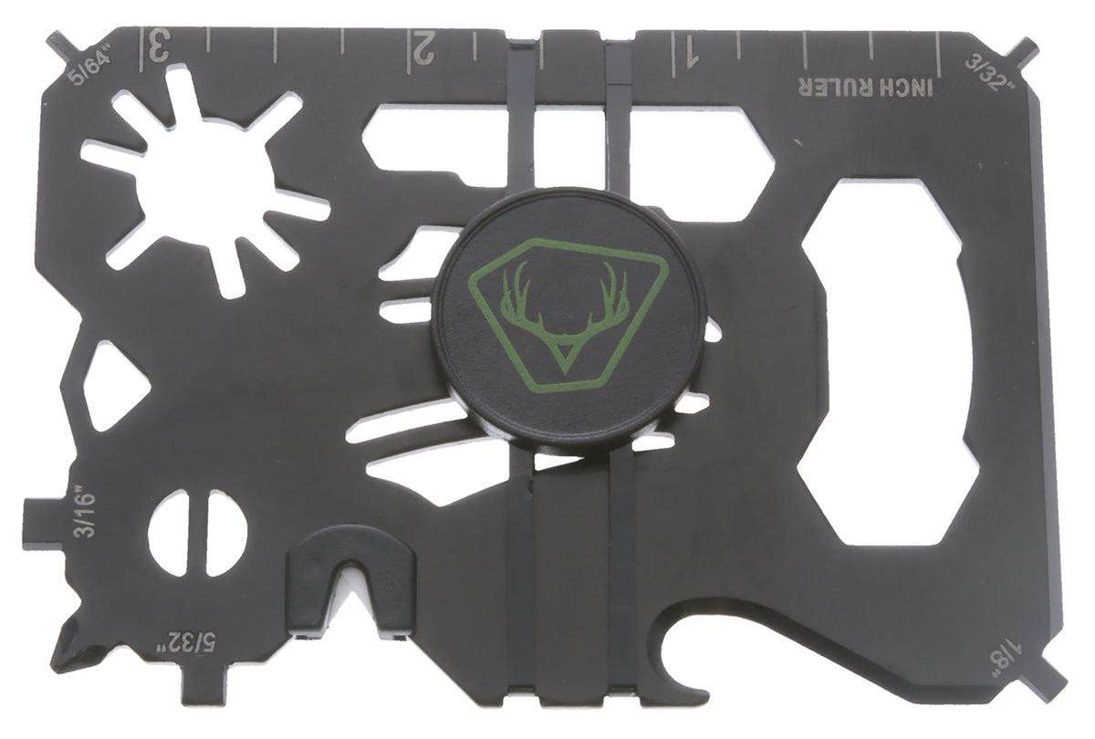 HME HMEWMT 20-In-1 Archery Wallet Multi-Tool Black Metal with Broadhead Wrench, Nock Wrench and Allen Sizes