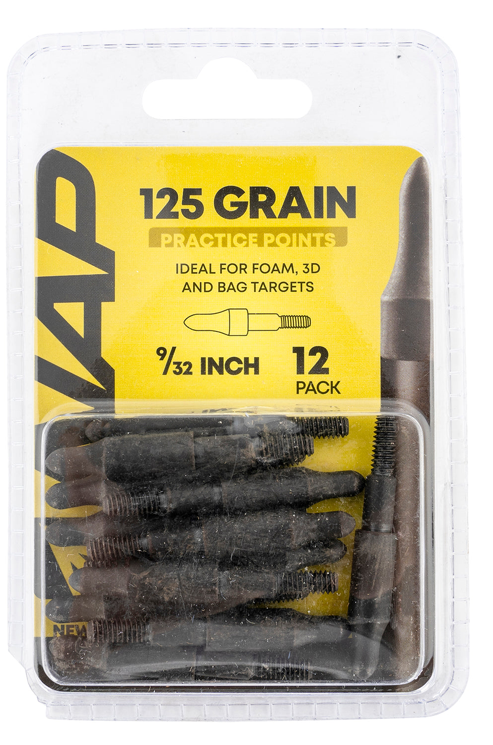 NAP 3D Practice Points Field Tips 125 GR Black 9/32" - 12 Pack
