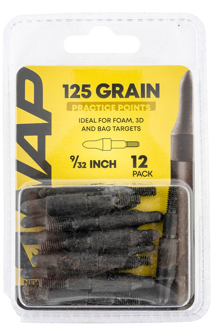 NAP 3D Practice Points Field Tips 125 GR Black 9/32" - 12 Pack