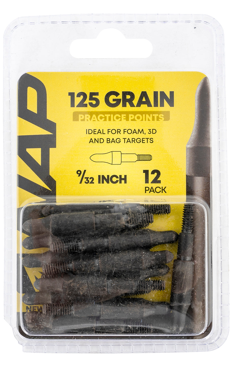 NAP 3D Practice Points Field Tips 125 GR Black 9/32" - 12 Pack