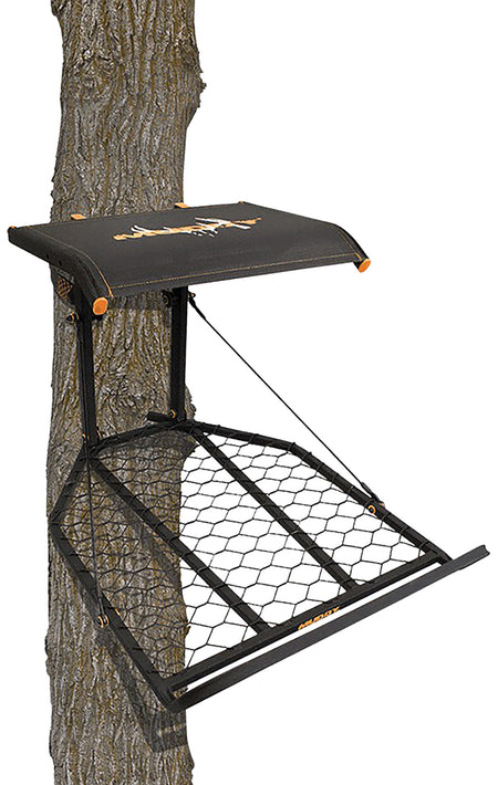 Muddy MUDMFP1200 Boss XL Hang-On Tree Stand Black Flex-Tek/Steel 25x34 Platform