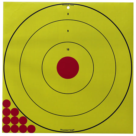 Birchwood Casey LRBET5PK Shoot-N-C 17.75" Reactive Bullseye Self-Adhesive Paper Target Red/Yellow 5 Pack