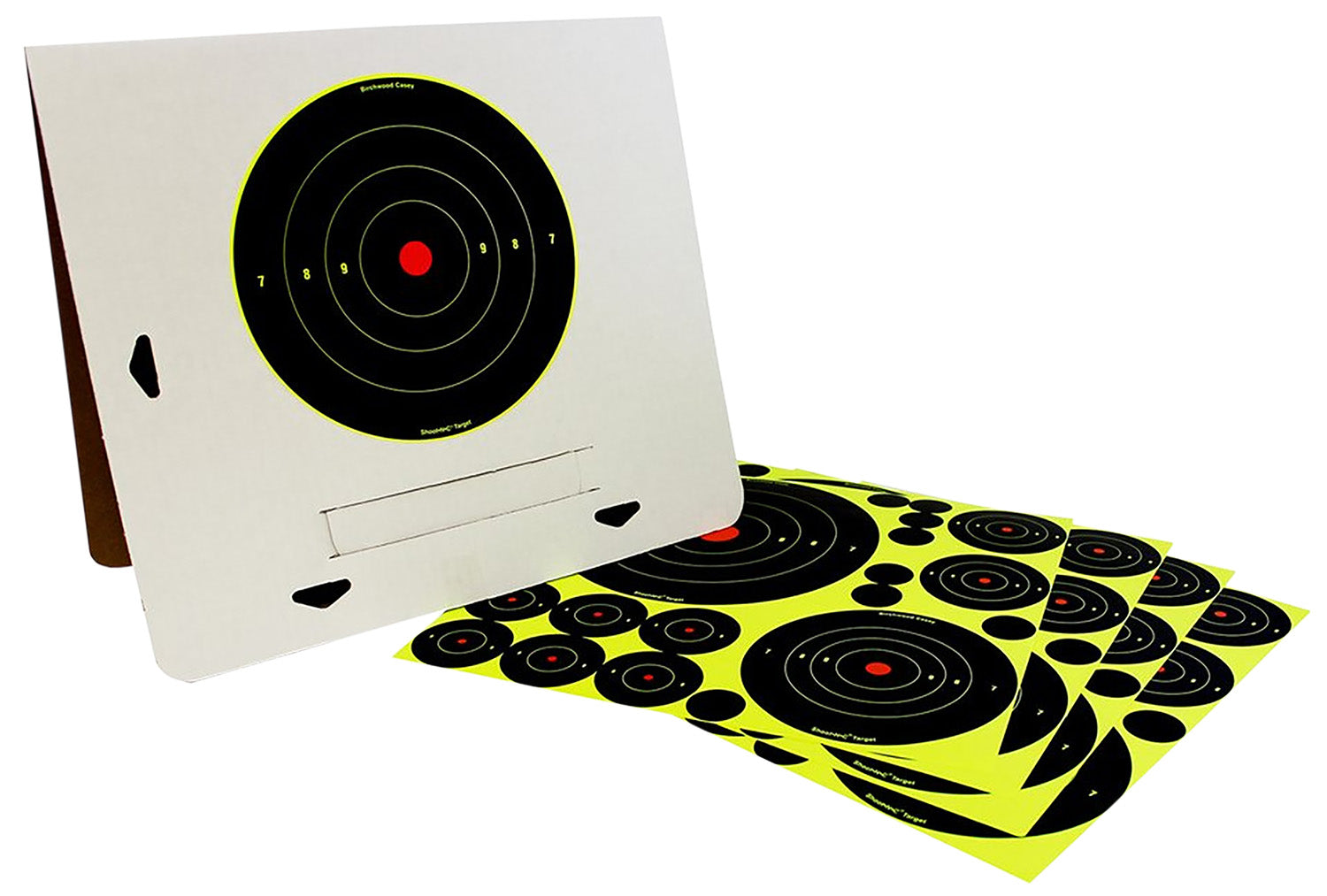 Birchwood Casey 34208 Shoot-N-C Reactive Target Variety Pack Self-Adhesive Paper Black/Yellow 40 Targets 4 Pack