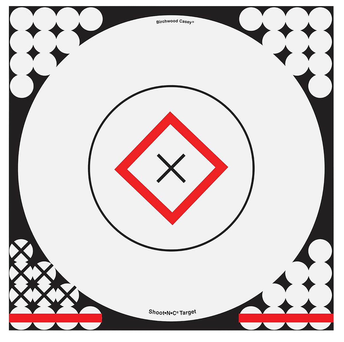 Birchwood Casey 34195 Shoot-N-C Reactive Self-Adhesive Paper 17.25" Bullseye Target Black/Red/White 5 Pack