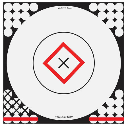 Birchwood Casey 34195 Shoot-N-C Reactive Self-Adhesive Paper 17.25" Bullseye Target Black/Red/White 5 Pack