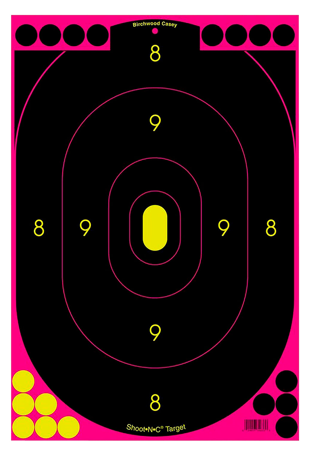 Birchwood Casey 34635 Shoot-N-C Reactive Self-Adhesive Paper 12"x18" Oval Silhouette Target Black/Pink 5 Pack