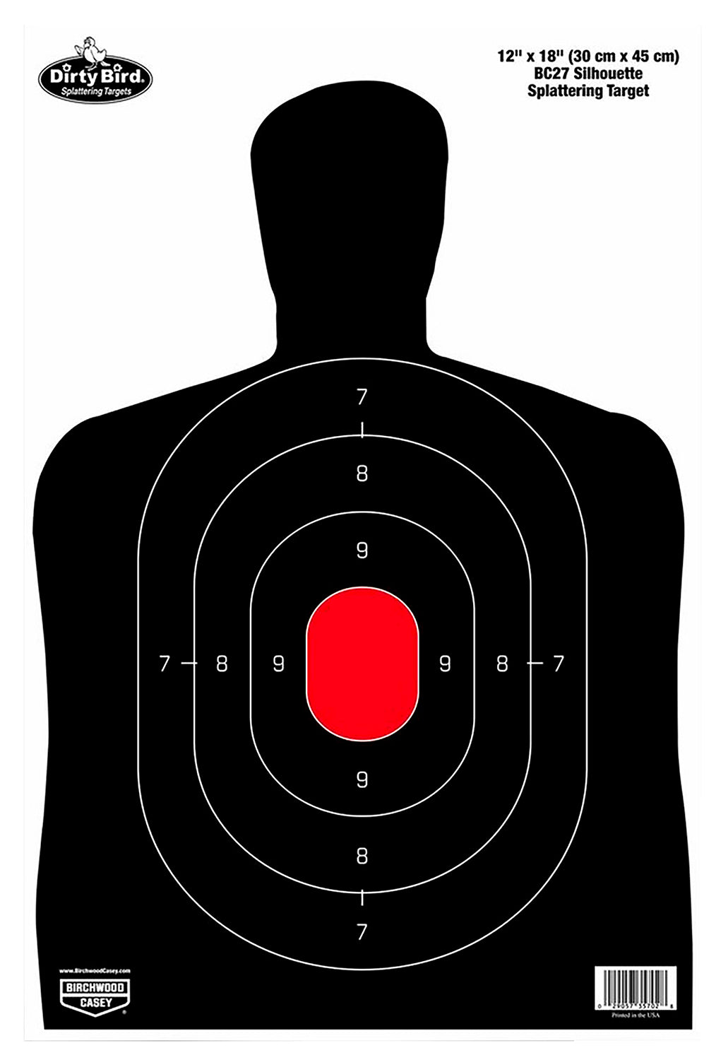 Birchwood Casey 35709 Dirty Bird Silhouette Splatter Tagboard Target 12"x18" 50 Per Package