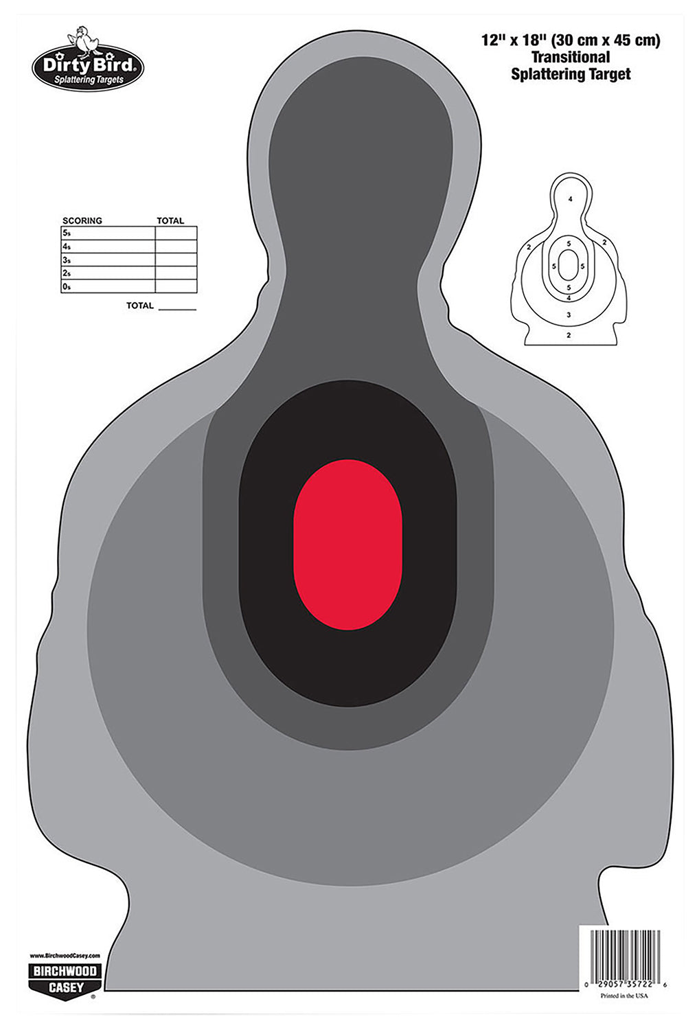 Birchwood Casey 35727 Dirty Bird Silhouette Splatter Tagboard Target 12"x18" 8 Per Package