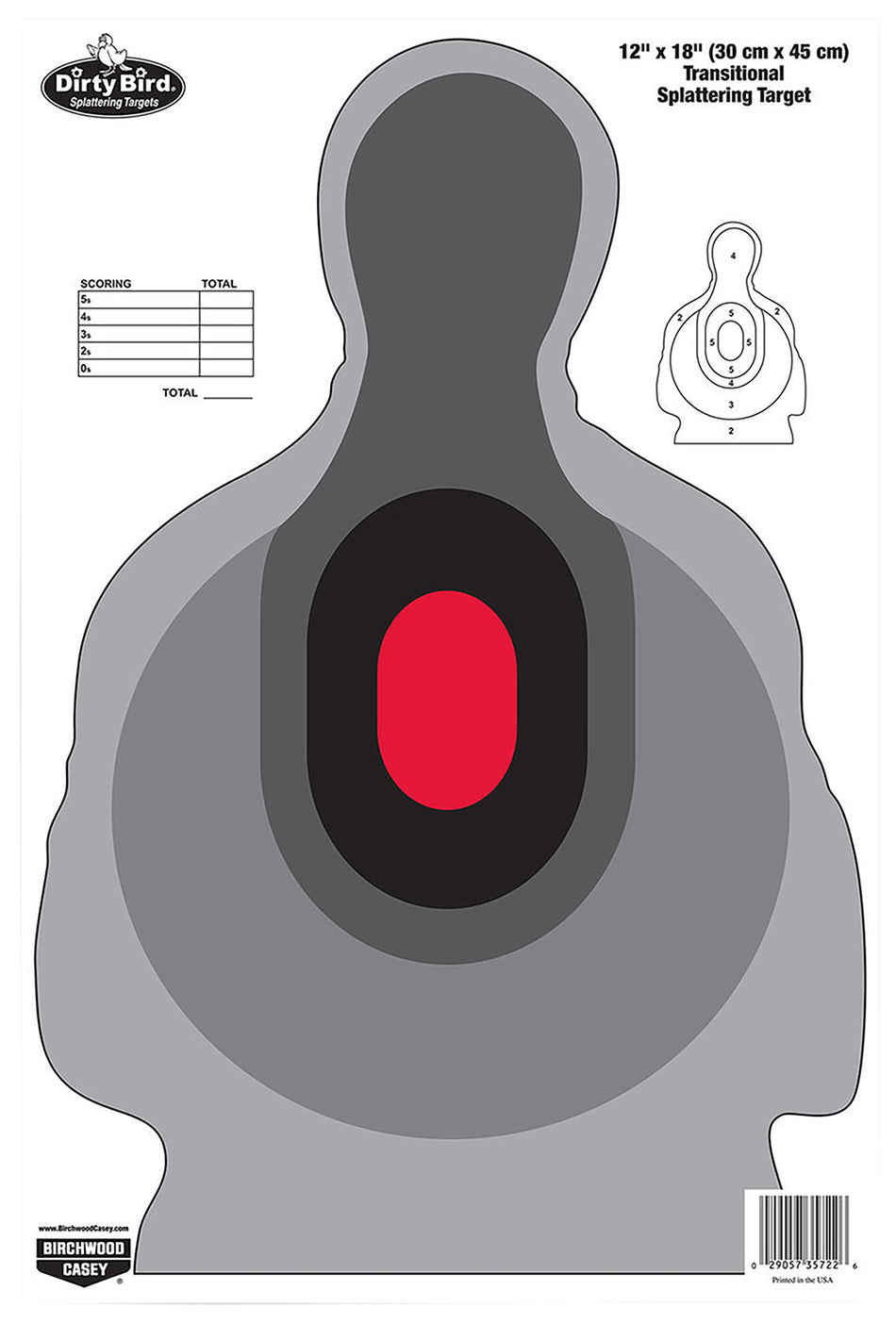 Birchwood Casey 35727 Dirty Bird Silhouette Splatter Tagboard Target 12"x18" 8 Per Package
