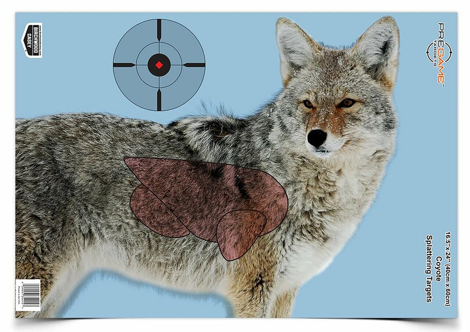Birchwood Casey 35405 Pregame Coyote Reactive Paper Hanging Rifle Target 16.5"x24" 3 Per Package