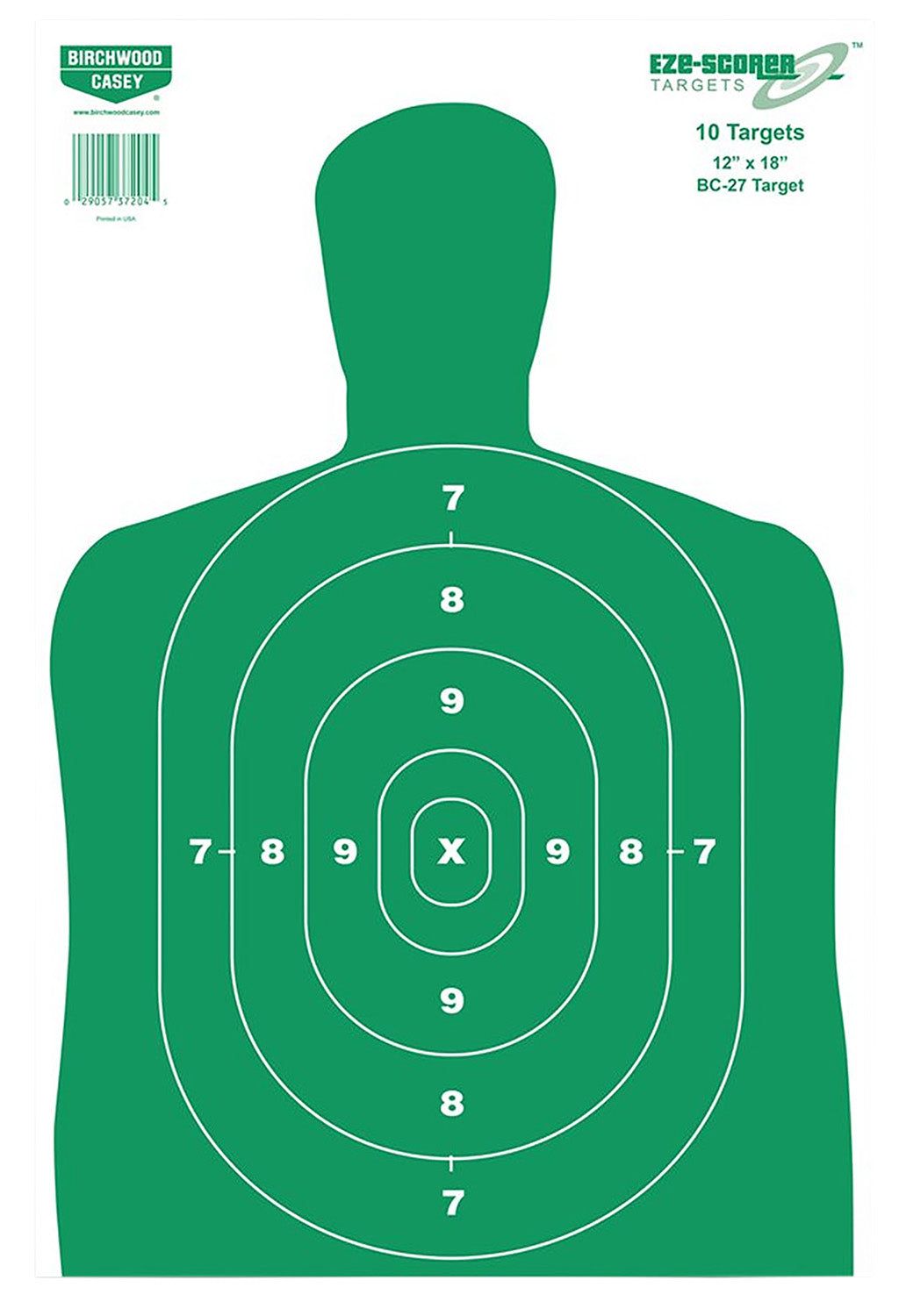Birchwood Casey 37010 EZE-Scorer BC-27 Silhouette Paper Target 12" x 18" 100 Per Package