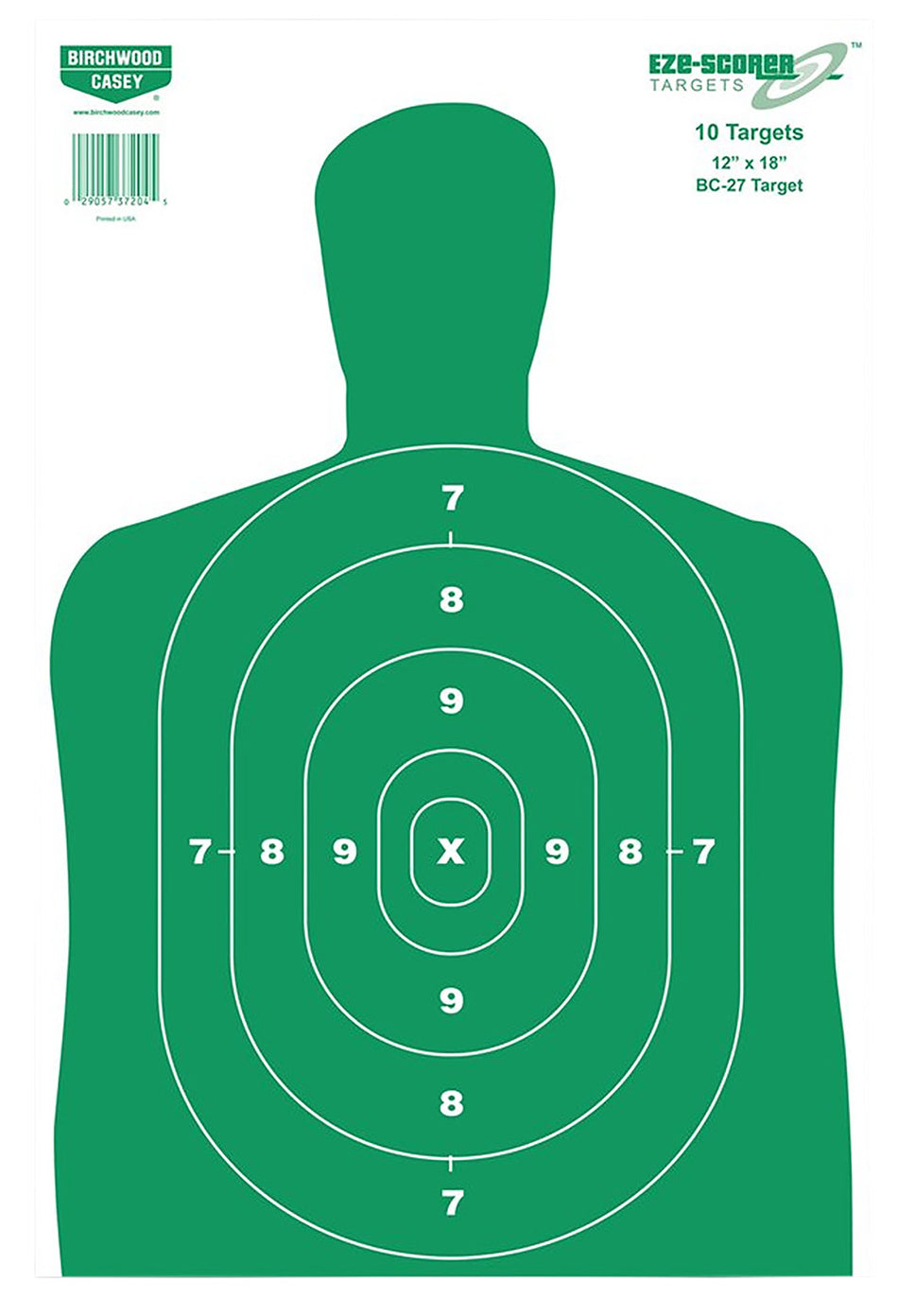 Birchwood Casey 37010 EZE-Scorer BC-27 Silhouette Paper Target 12" x 18" 100 Per Package
