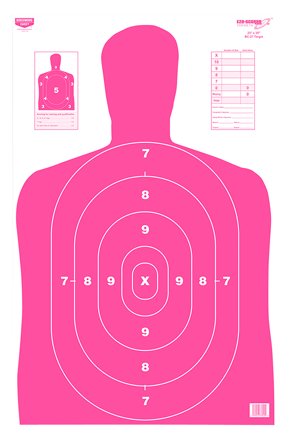 Birchwood Casey 37040 EZE-Scorer BC-27 Silhouette Paper Target 23" x 35" 100 Per Package