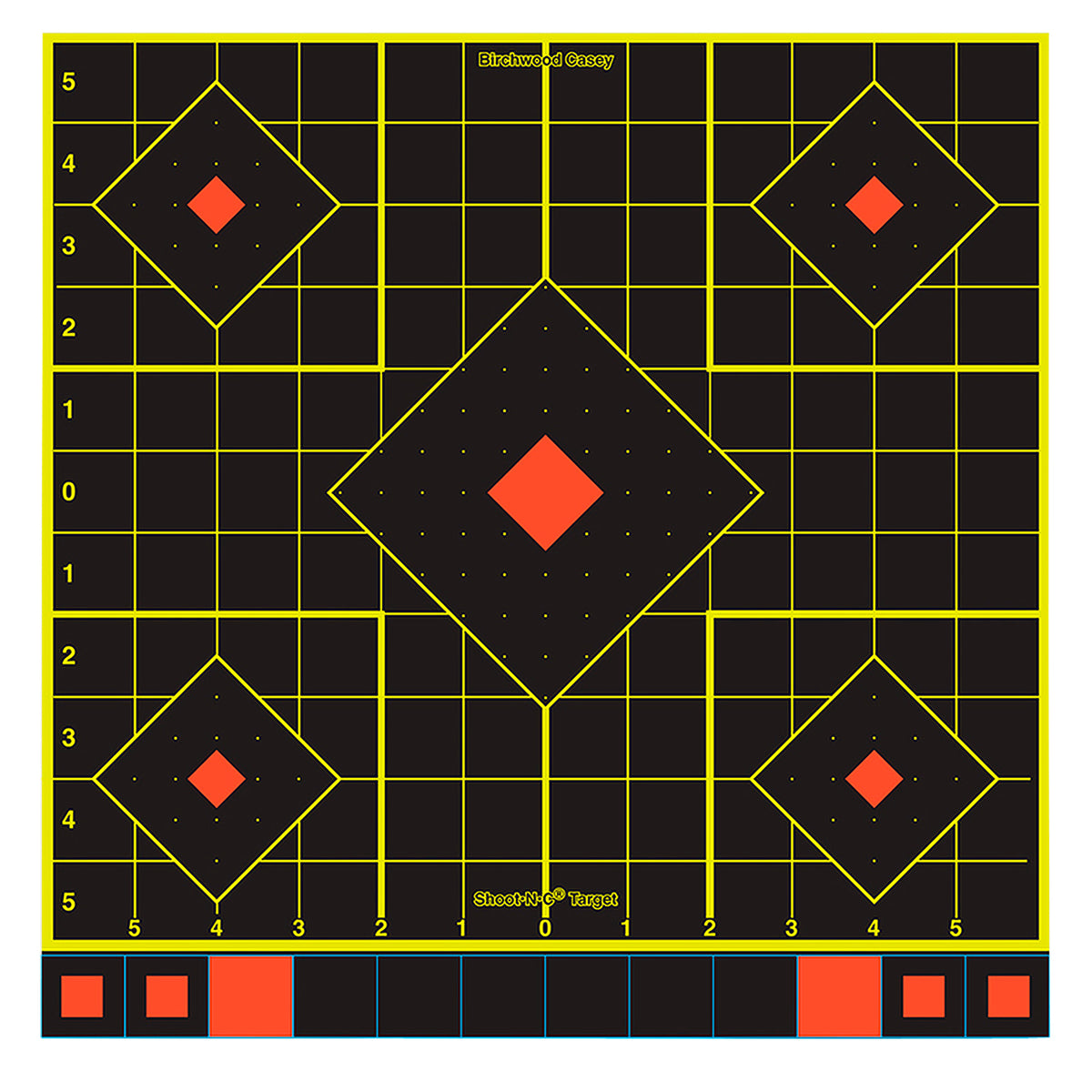 Birchwood Casey 34211 Shoot-N-C Sight-In Reactive Self-Adhesive 12" 5-Diamond Paper Target 100 Pack