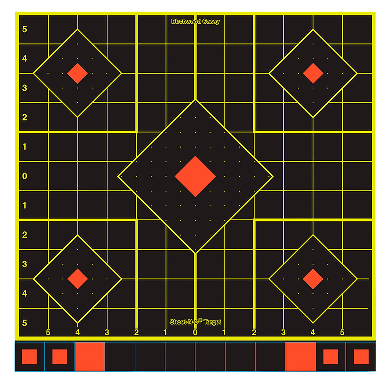 Birchwood Casey 34211 Shoot-N-C Sight-In Reactive Self-Adhesive 12" 5-Diamond Paper Target 100 Pack