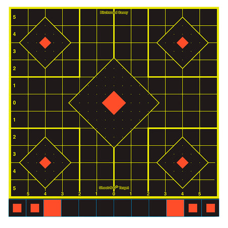 Birchwood Casey 34211 Shoot-N-C Sight-In Reactive Self-Adhesive 12" 5-Diamond Paper Target 100 Pack