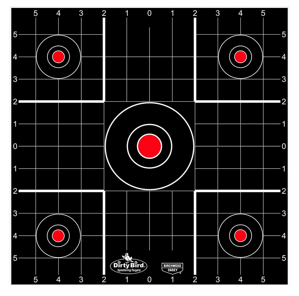 Birchwood Casey 35270 Dirty Bird Bullseye Tagboard Sight-In Target 12" 5-Bullseye 100 Per Package