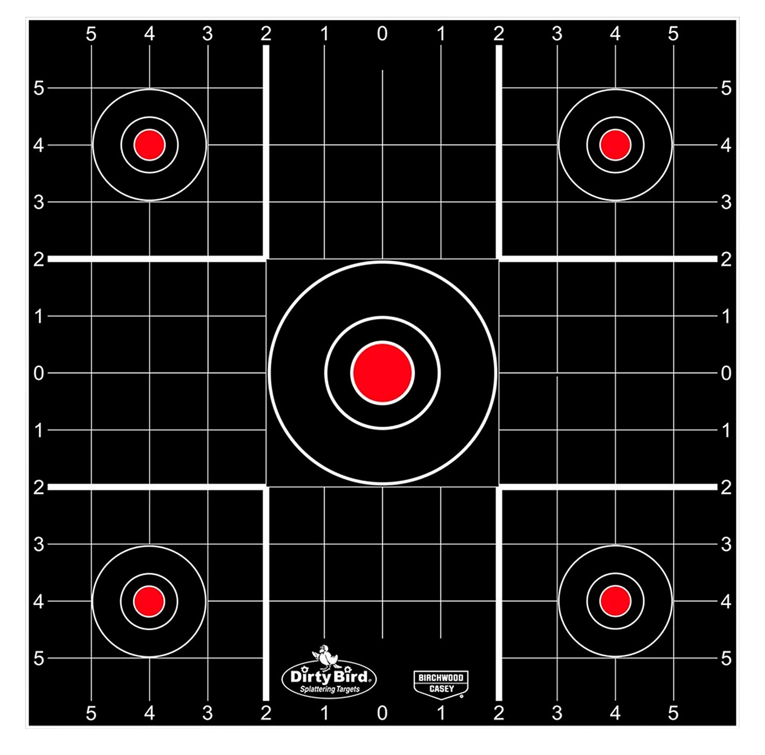 Birchwood Casey 35270 Dirty Bird Bullseye Tagboard Sight-In Target 12" 5-Bullseye 100 Per Package