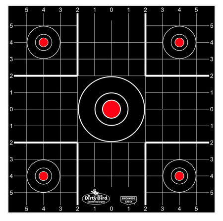 Birchwood Casey 35270 Dirty Bird Bullseye Tagboard Sight-In Target 12" 5-Bullseye 100 Per Package