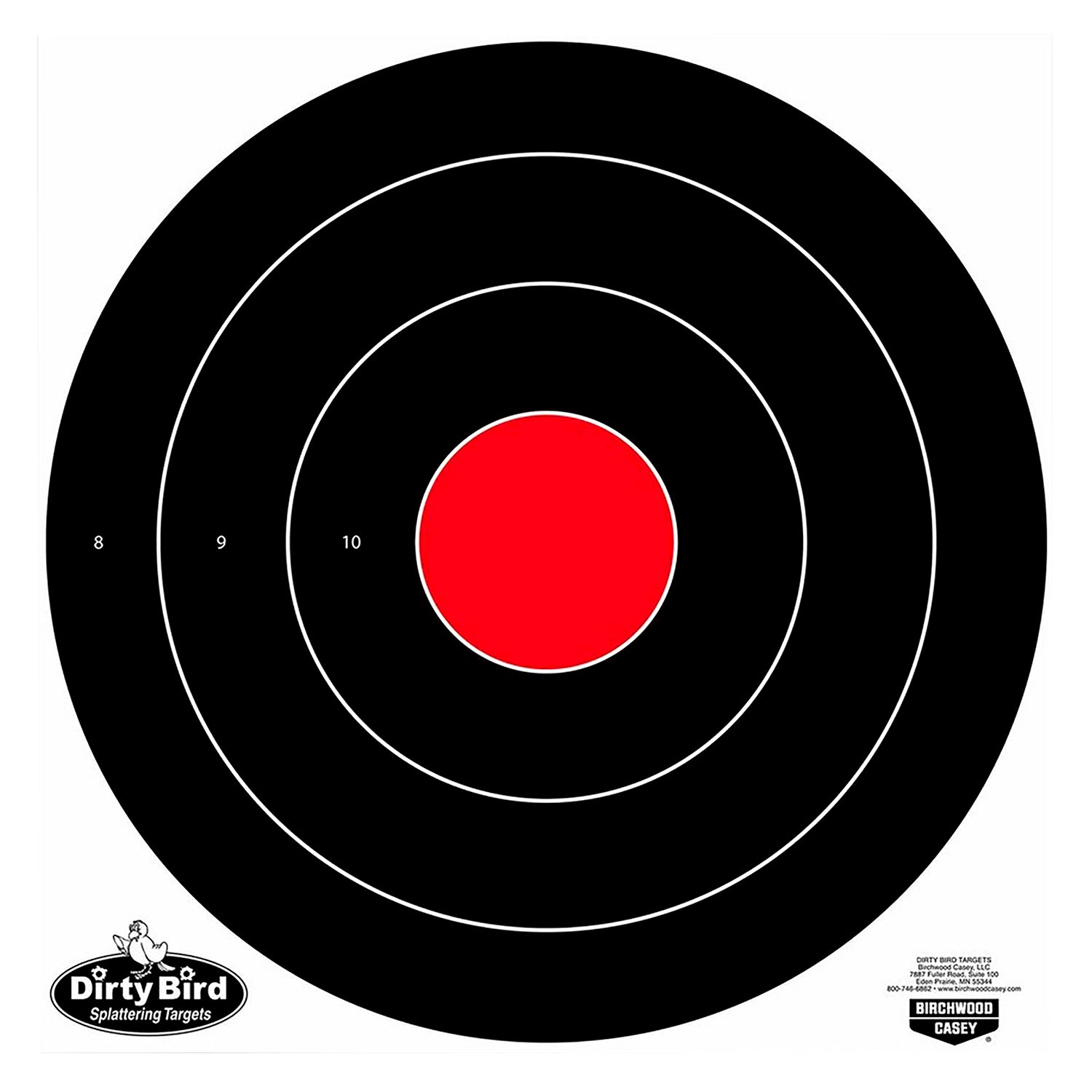 Birchwood Casey 35181 Dirty Bird Bullseye Tagboard Target 17.25 Inch 100 Pack