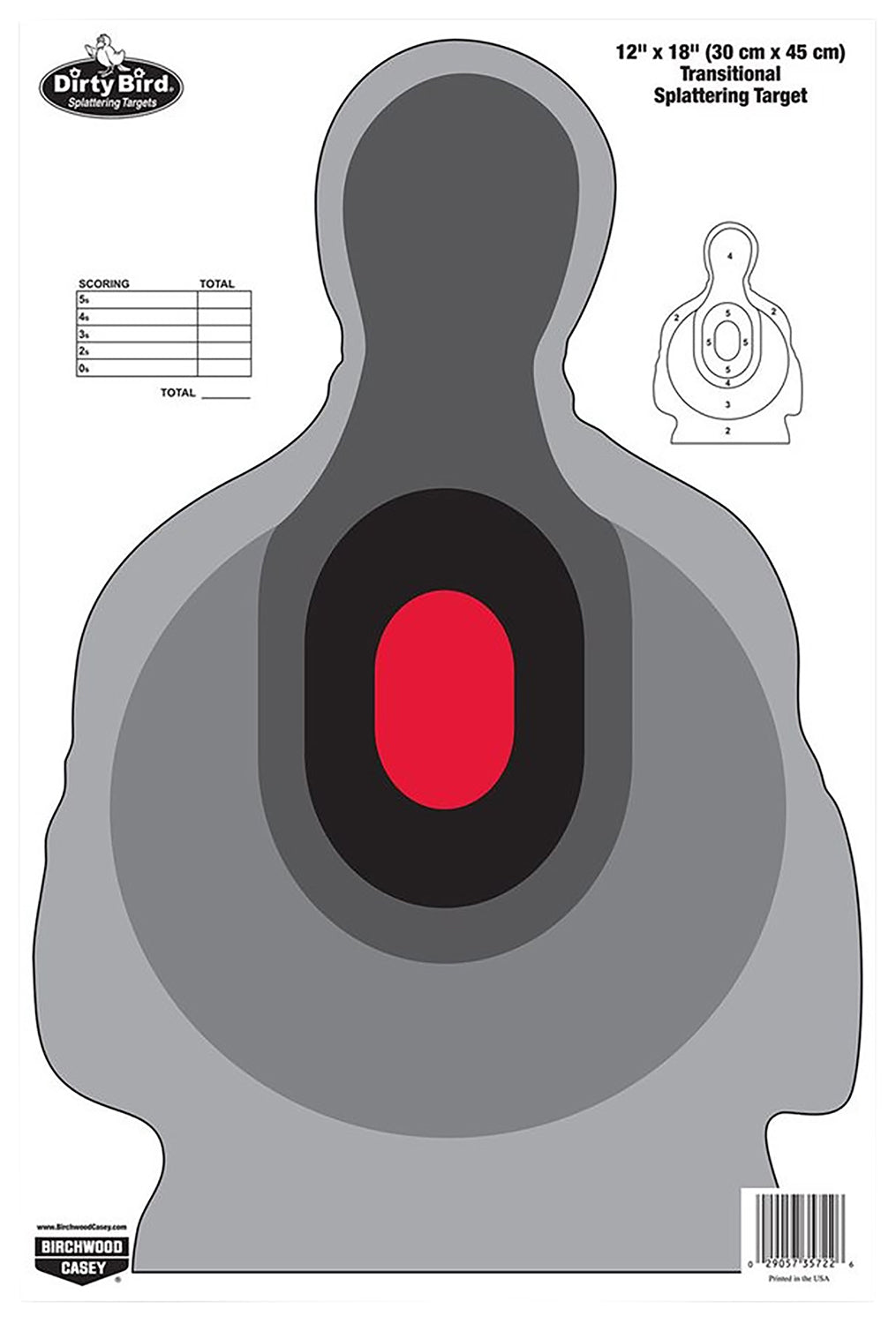 Birchwood Casey 35722 Dirty Bird Silhouette Tagboard Target 12x18 Inch Bulk 100 Pack