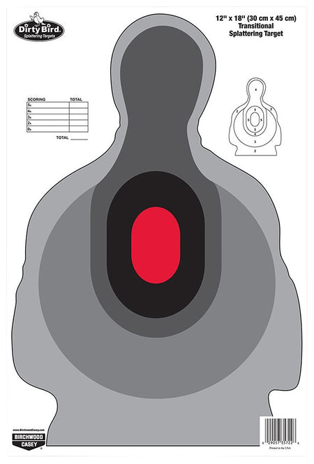 Birchwood Casey 35722 Dirty Bird Silhouette Tagboard Target 12x18 Inch Bulk 100 Pack