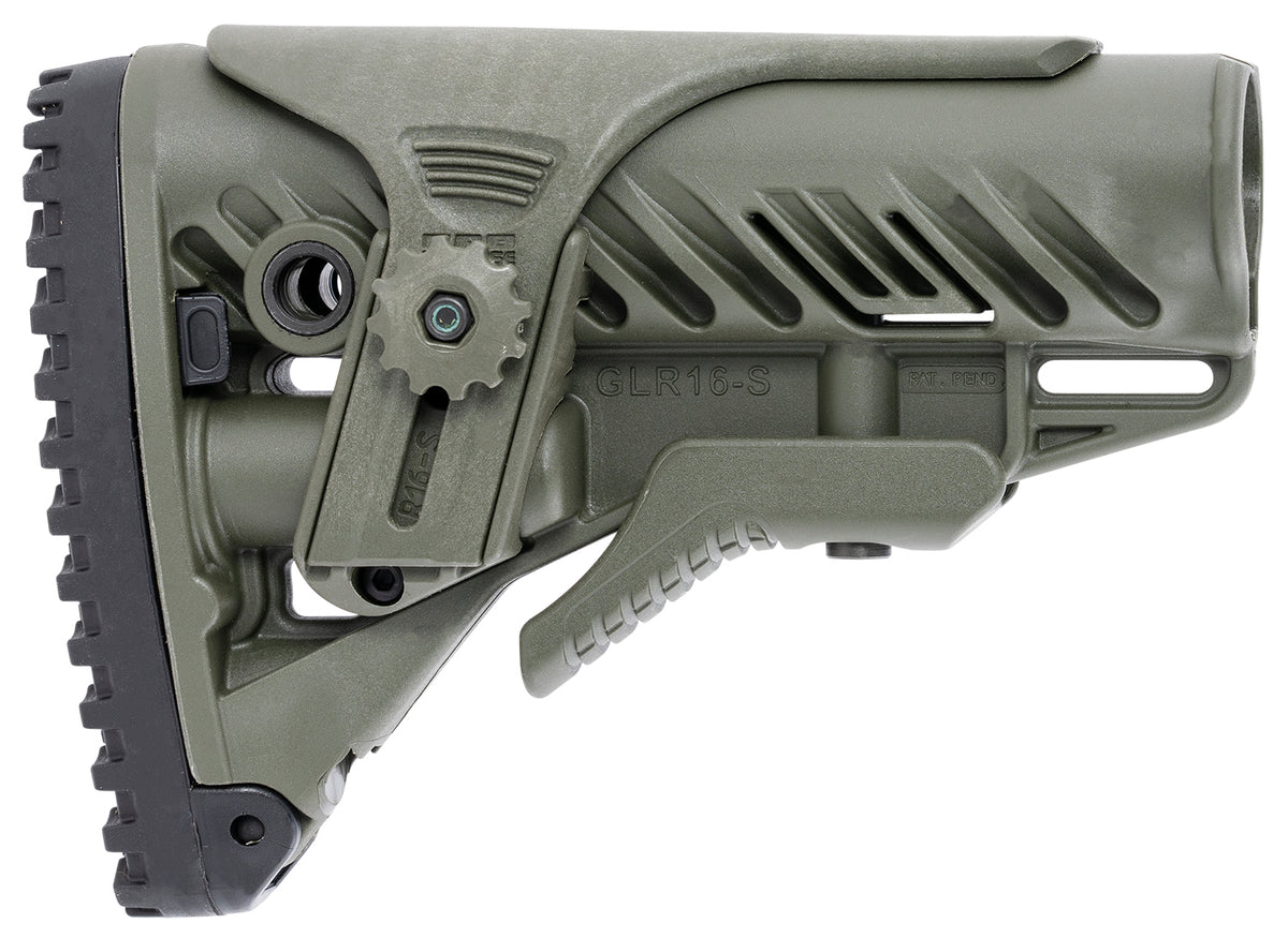 FAB Defense FXGLR16CPG GLR-16 Tactical Buttstock for AR-15/M4 with Adjustable Cheek-Rest & Anti-Rattle, OD Green