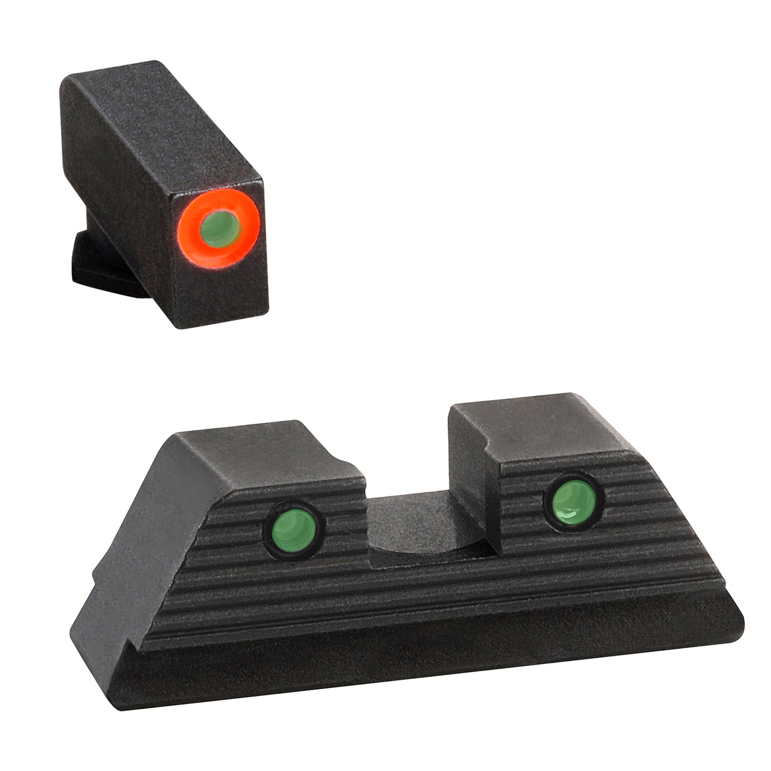 AmeriGlo GL817 Trooper Sight Set for Glock 10mm/.45/.357 Green Tritium Orange Outline Front and Rear