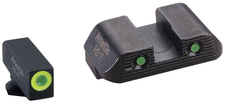 AmeriGlo GL822 Trooper Sight Set for Glock 42/43/43X/48 Green Tritium LumiGreen Outline Front and Rear