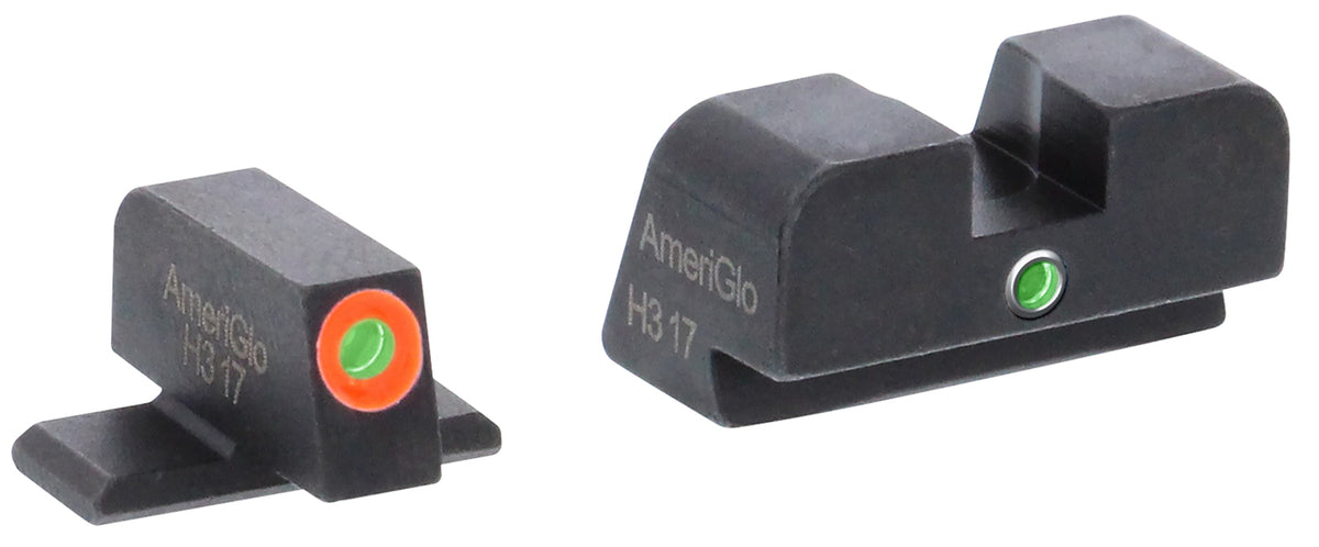 AmeriGlo SG201 i-Dot Sight Set for SIG Sauer Green Tritium Orange Outline Front and Green Tritium Rear