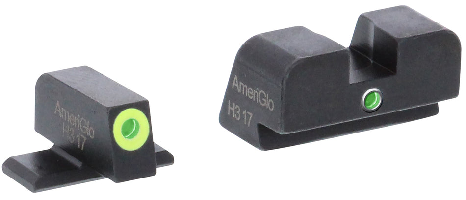 AmeriGlo SG301 i-Dot Sight Set for SIG Sauer Green Tritium LumiGreen Outline Front and Green Tritium Rear