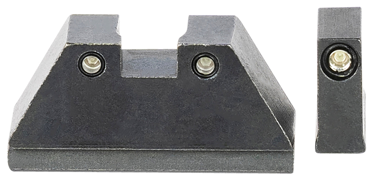 AmeriGlo GL813 Optic Compatible Sight Set for Glock XL Tall Green Tritium Black Outline Front & Green Tritium Black Outline Rear