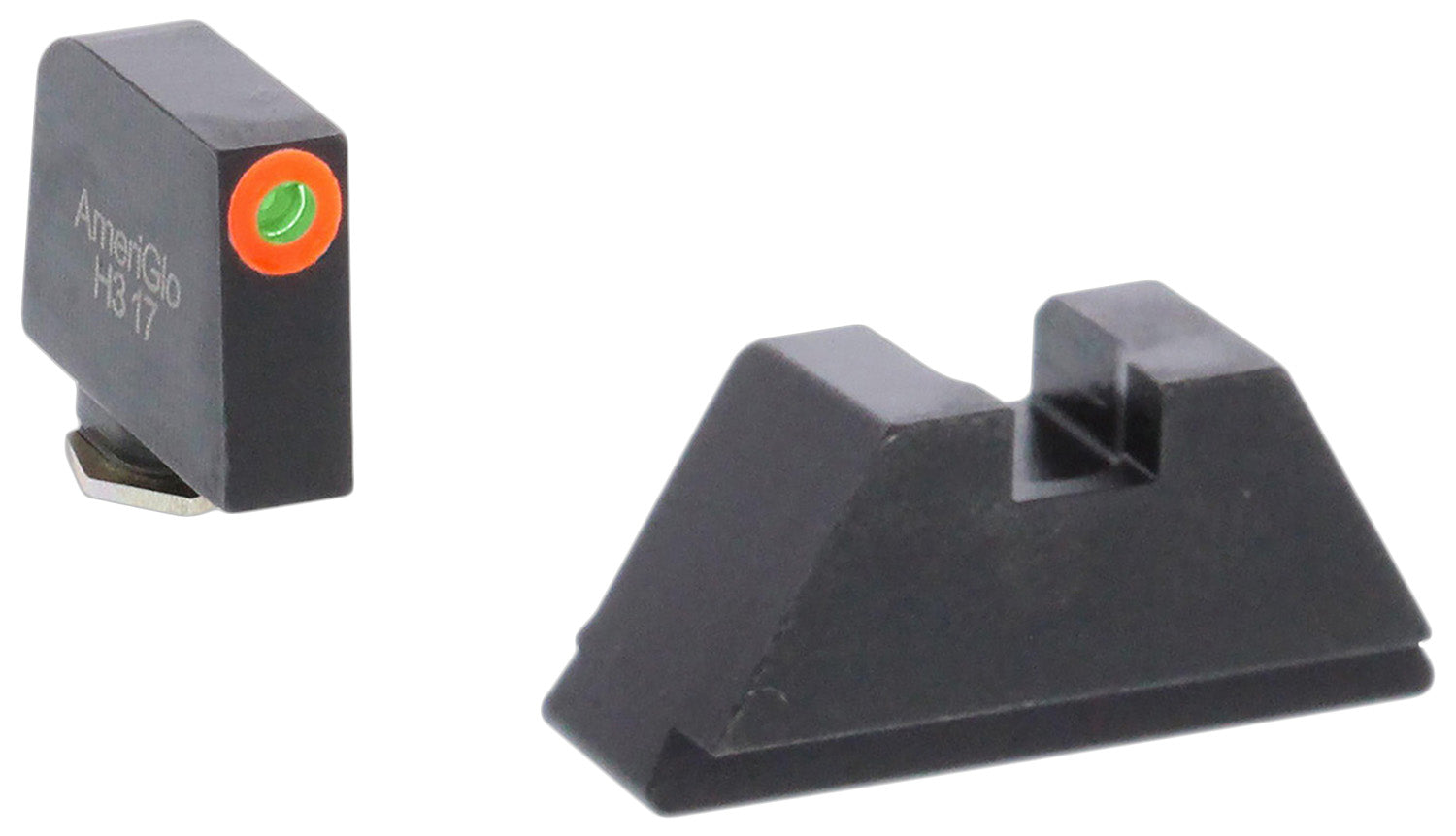 AmeriGlo GL511 Optic Compatible Sight Set for Glock XL Tall Green Tritium Orange Outline Front & Green Tritium Black Rear