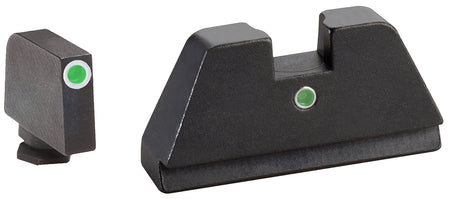 AmeriGlo GL191 Optic Compatible Sight Set for Glock XL Tall Green Tritium White Outline Front & Green Tritium I-Dot Rear