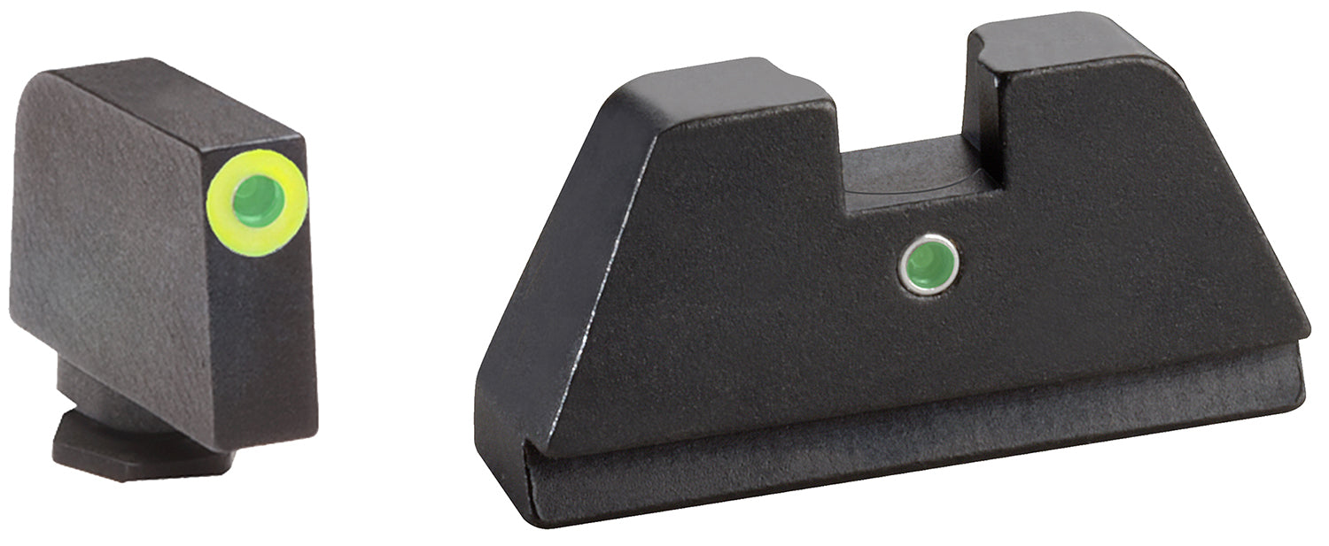 AmeriGlo GL391 Optic Compatible Sight Set for Glock XL Tall Green Tritium LumiGreen Outline Front & Green Tritium I-Dot Rear