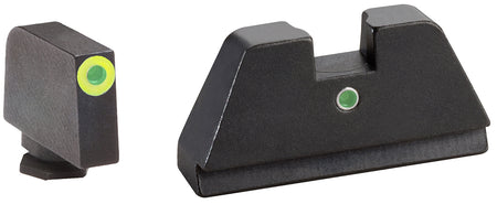 AmeriGlo GL391 Optic Compatible Sight Set for Glock XL Tall Green Tritium LumiGreen Outline Front & Green Tritium I-Dot Rear