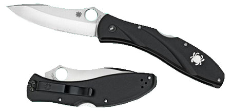 Spyderco Centofante 3 Folding Knife 3.14" VG-10 Plain Drop Point Blade Black FRN Handle C66PBK3