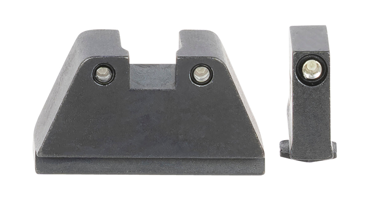 AmeriGlo GL814 Optic Compatible Sight Set for Glock 2XL Tall Green Tritium Black Outline Front & Green Tritium Black Outline Rear