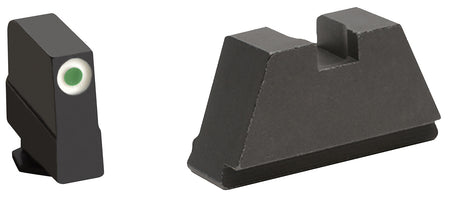 AmeriGlo GL491 Optic Compatible Sight Set for Glock 3XL Tall Green Tritium White Outline Front & Flat Black Rear