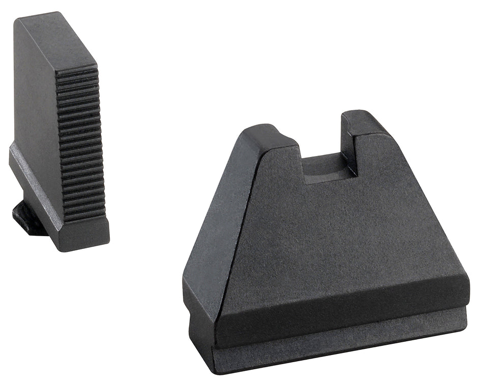 AmeriGlo GL808 Optic Compatible 9XL Tall Sight Set for Glock – Black Serrated Front, Flat Black Rear