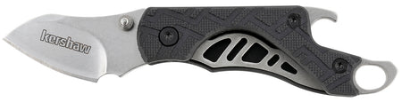 Kershaw 1025X Cinder Folding Keychain Knife 1.40" Drop Point Stonewashed 3Cr13MoV Blade Black Nylon Handle with Key Ring