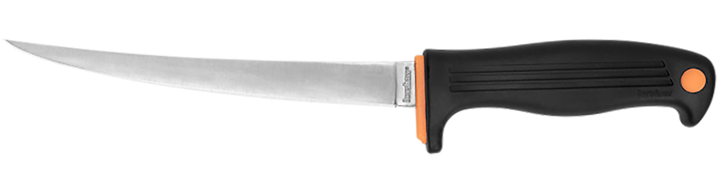 Kershaw 1257X Clearwater 7" Fixed Fillet Knife Plain Satin 420J2 SS Blade Black Co-polymer Handle with Sheath