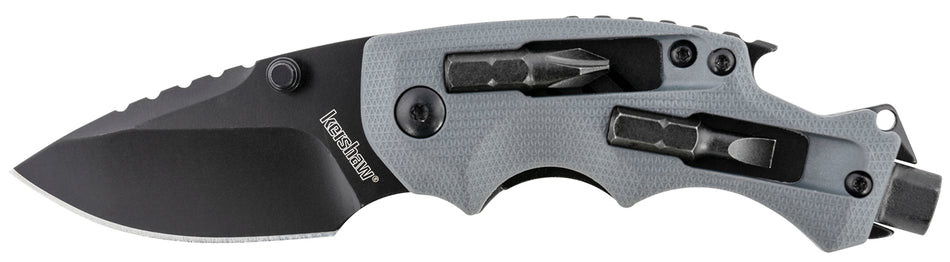 Kershaw 8720 Shuffle DIY Folding Knife 2.40" Drop Point Black Oxide 8Cr13MoV Blade Gray Glass-Filled Nylon Handle