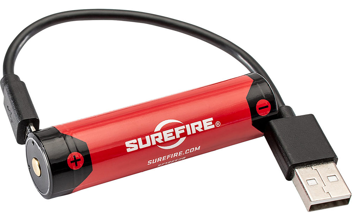SureFire SF18650B Protected 18650 Li-Ion Rechargeable Battery 3.6V 3500mAh with Micro-USB