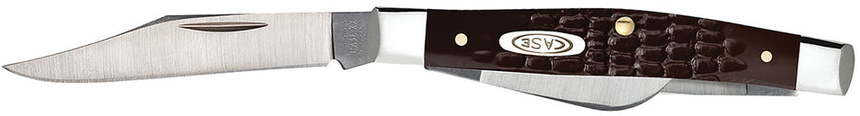 Case 00106 Medium Stockman Folding Knife 2.42"/1.58"/1.57" Clip/Sheepsfoot/Pen As-Ground Tru-Sharp SS Blades, Brown Jigged Synthetic Handle