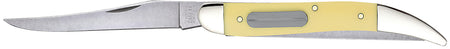 Case 00120 Fishing Folding Pocket Knife 3.40" Clip/Fish Scaler Tru-Sharp SS Blade with Hook Disgorger, Yellow Synthetic Handle